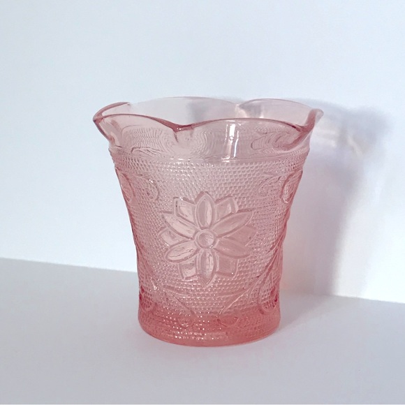 Indiana Glass Other - Pink Tiara Sandwich Glass Ruffled Votive Candle Holder Vintage 90s Indiana Glass